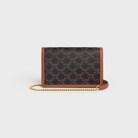 WALLET ON CHAIN MARGO IN TRIOMPHE CANVAS AND CALFSKIN TAN - Image 3